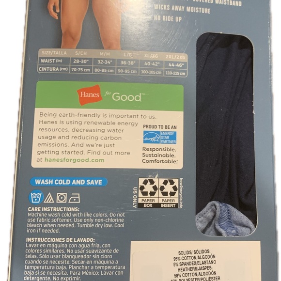 Hanes Premium Stretch Briefs - Black, Red, Gray, Blue - Picture 3 of 4
